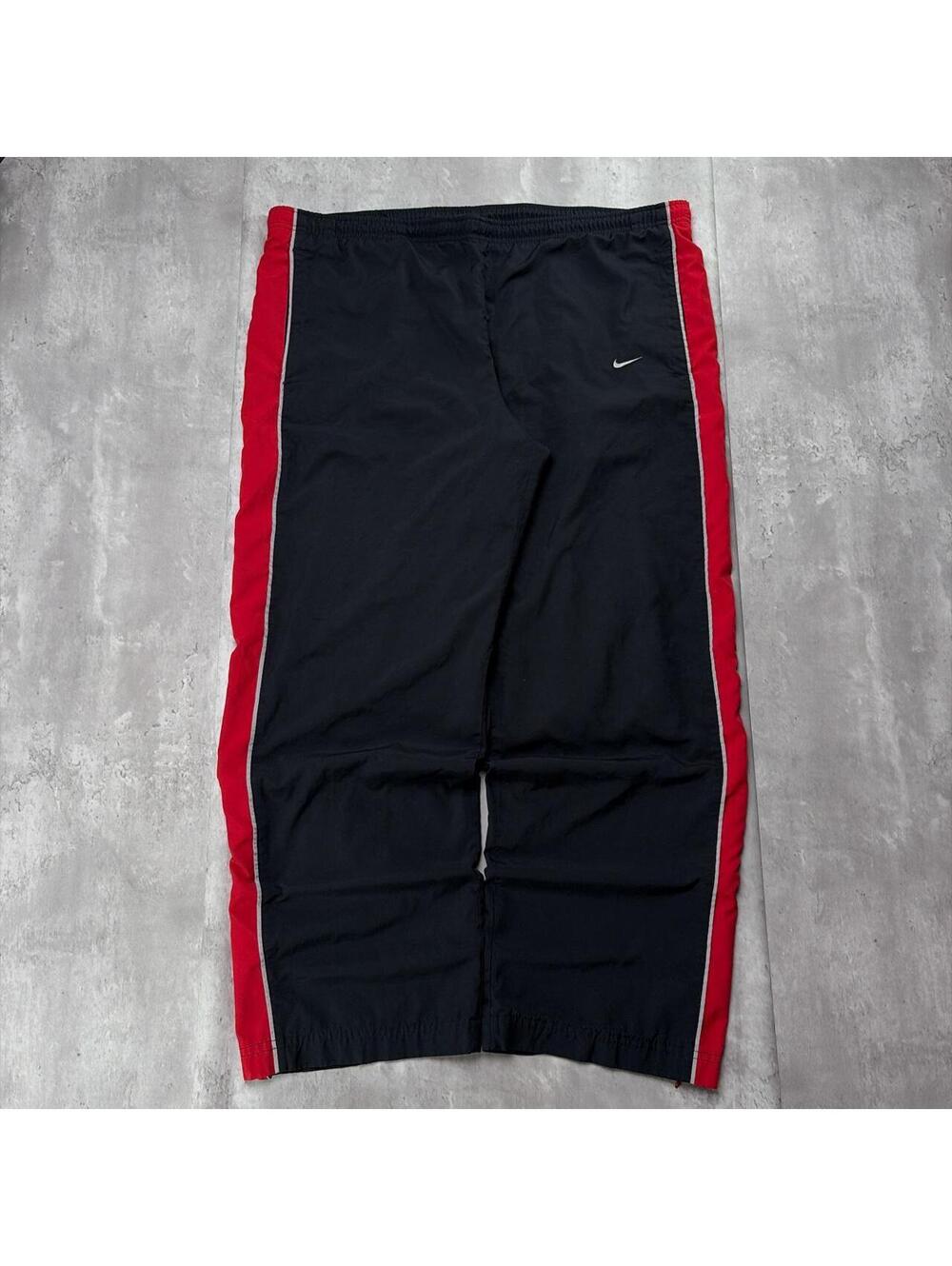 Y2K Black Nike Swoosh Striped Baggy Skater Trackpants
